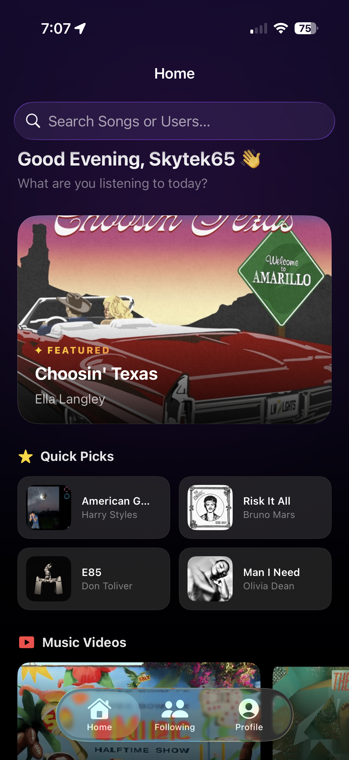 SongLore app showing AI song interpretation and Spotify playback